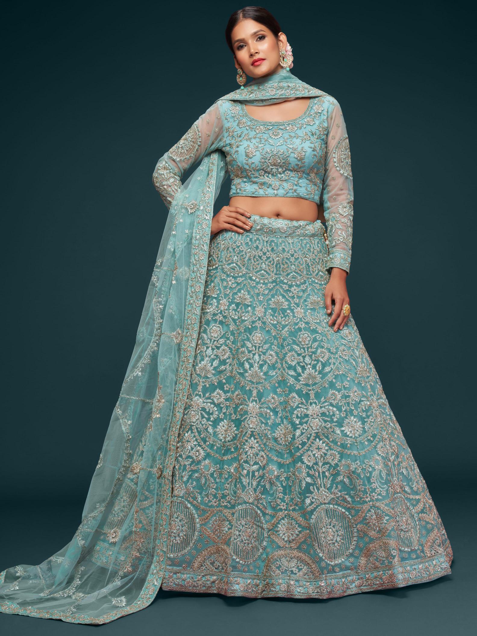 Aqua Soft Net Lehenga Choli
