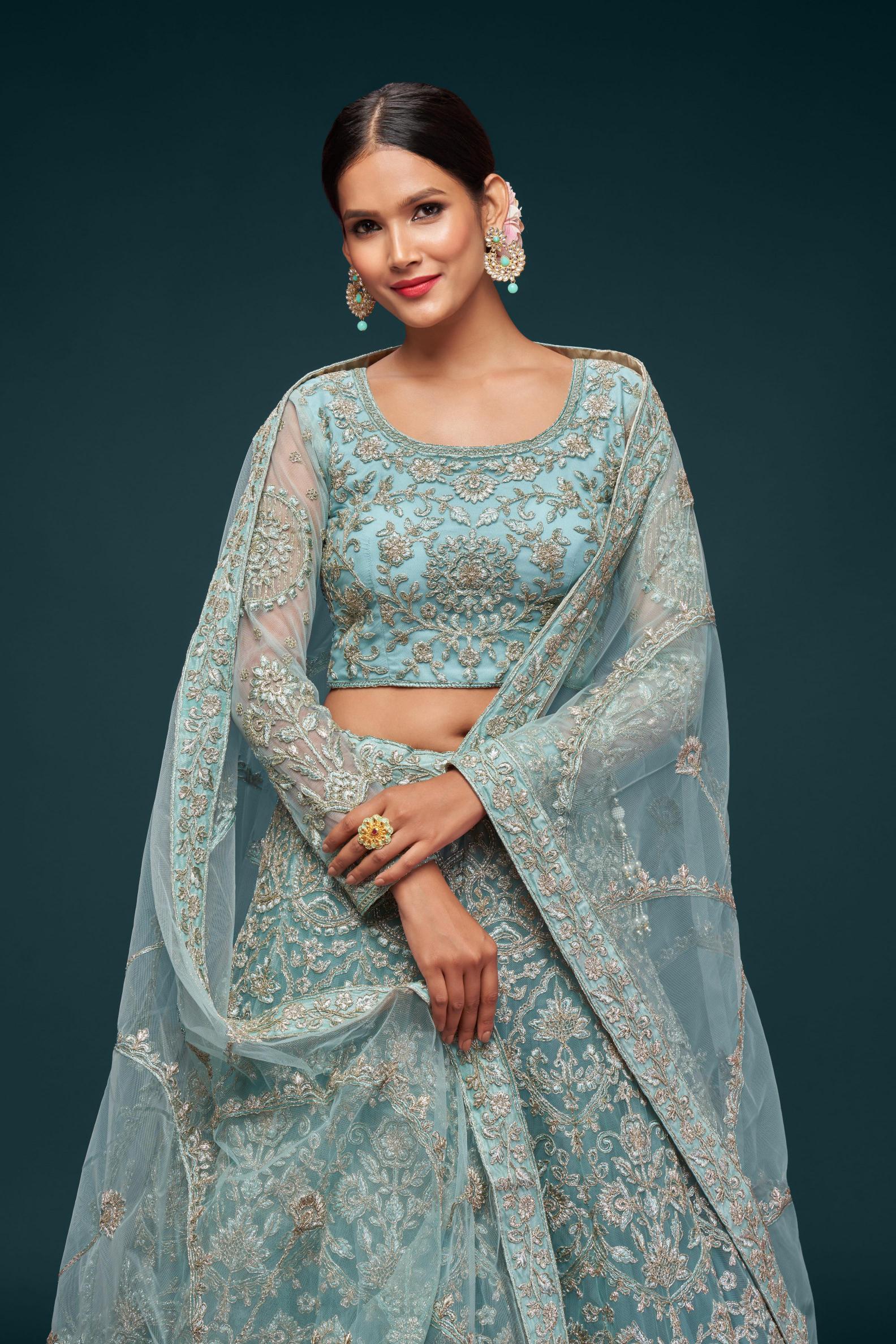 Aqua Soft Net Lehenga Choli — alternate view
