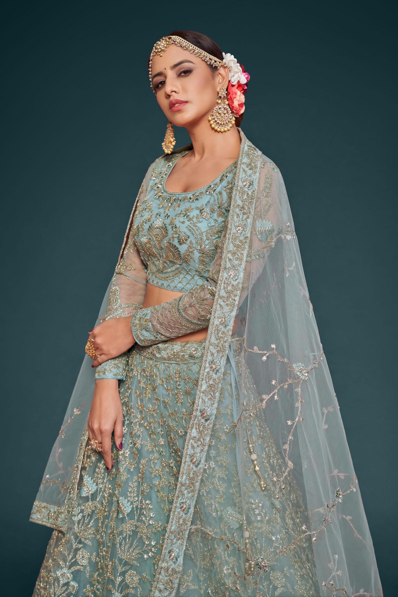 Aqua Soft Net Lehenga Choli — alternate view