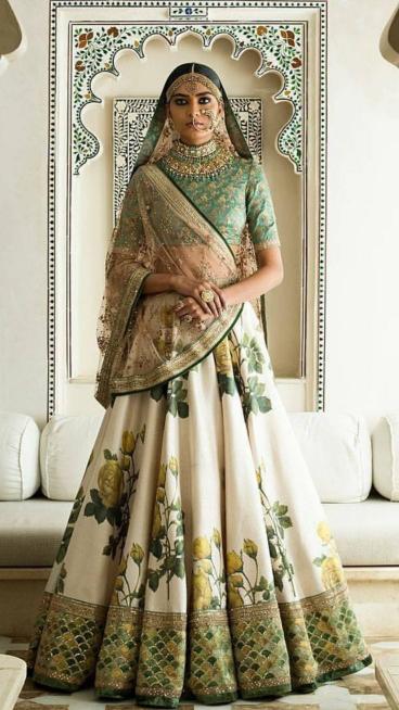 Beige Art Silk Printed Embroidered Lehenga Choli