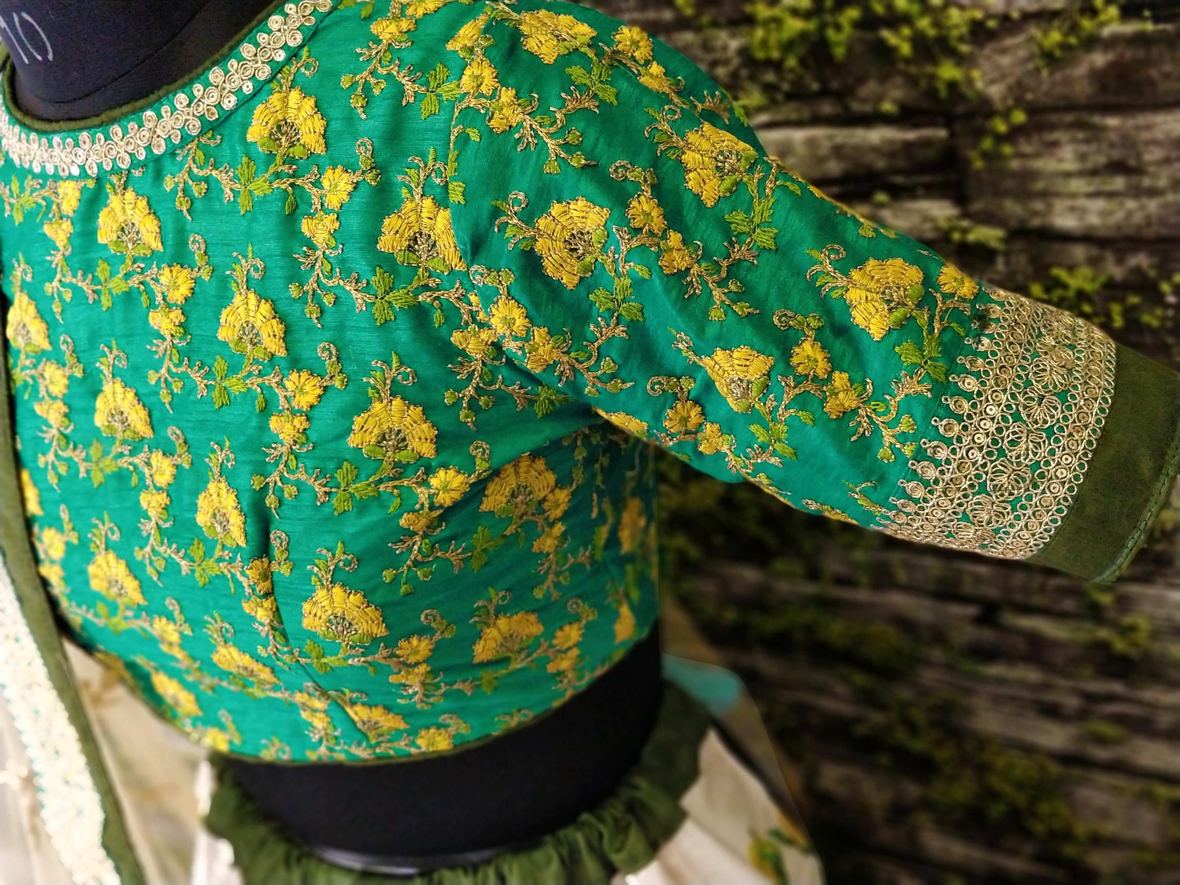 Beige Art Silk Printed Embroidered Lehenga Choli