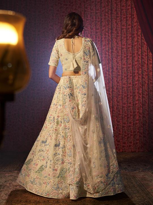 Beige Georgette Wedding Lehenga — alternate view