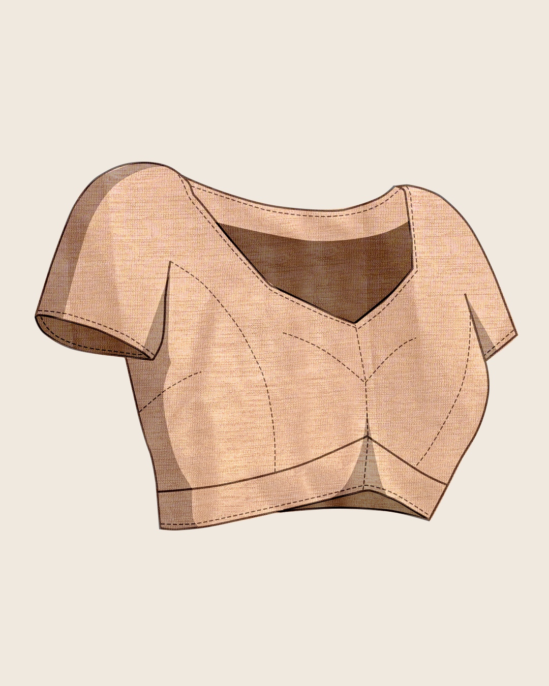 Beige Gold Geometric Woven Linen Silk Designer Saree