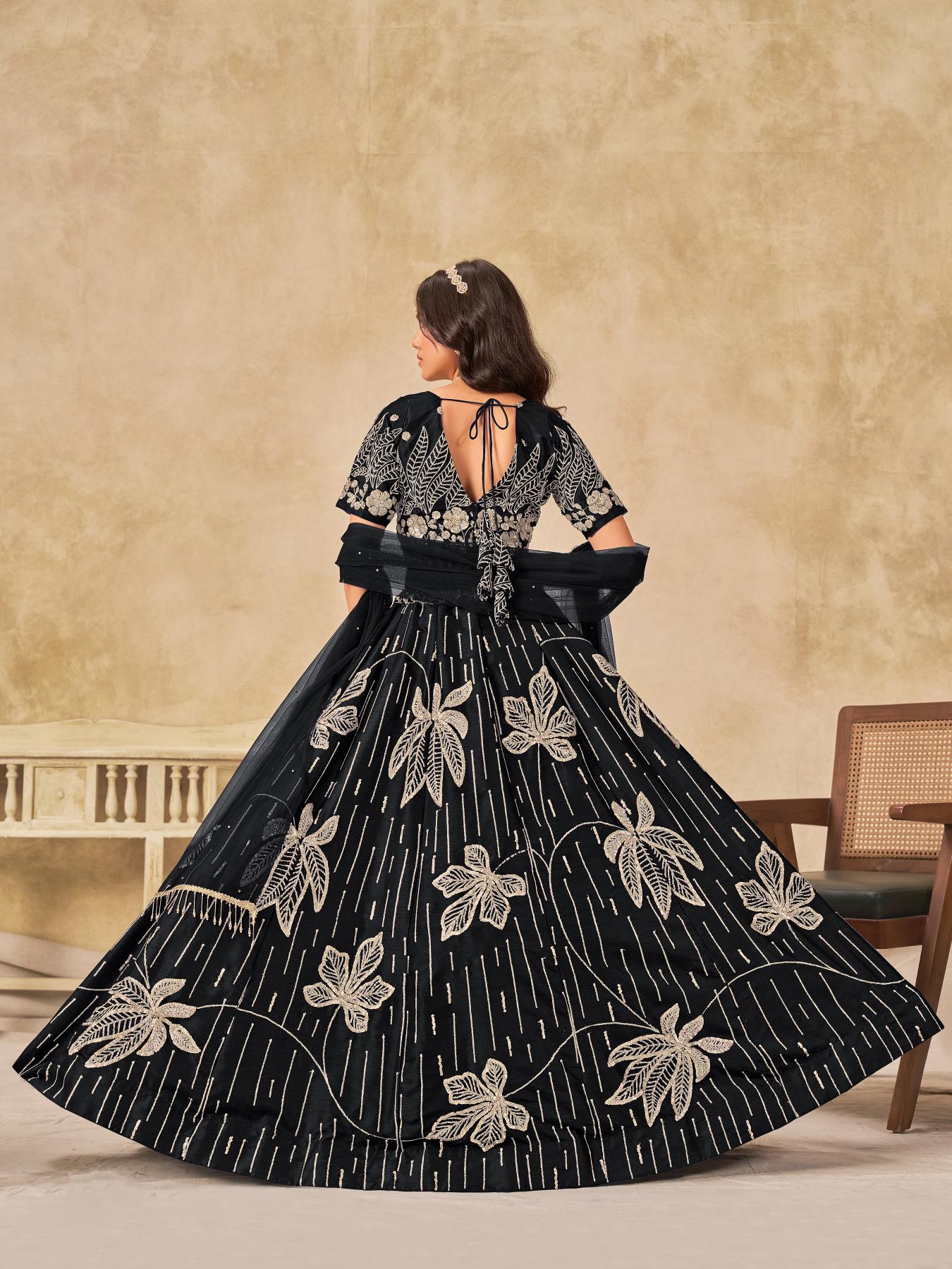 Black Art Silk Lehenga Choli — alternate view