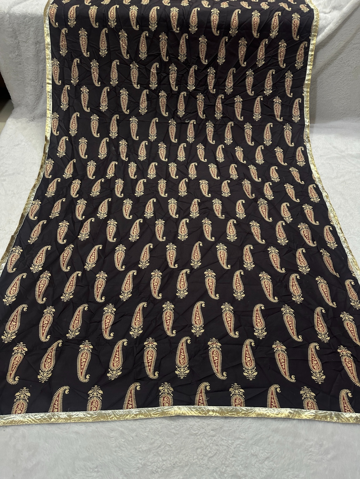 Black Designer Digital Printed Cotton Printed Dupatta