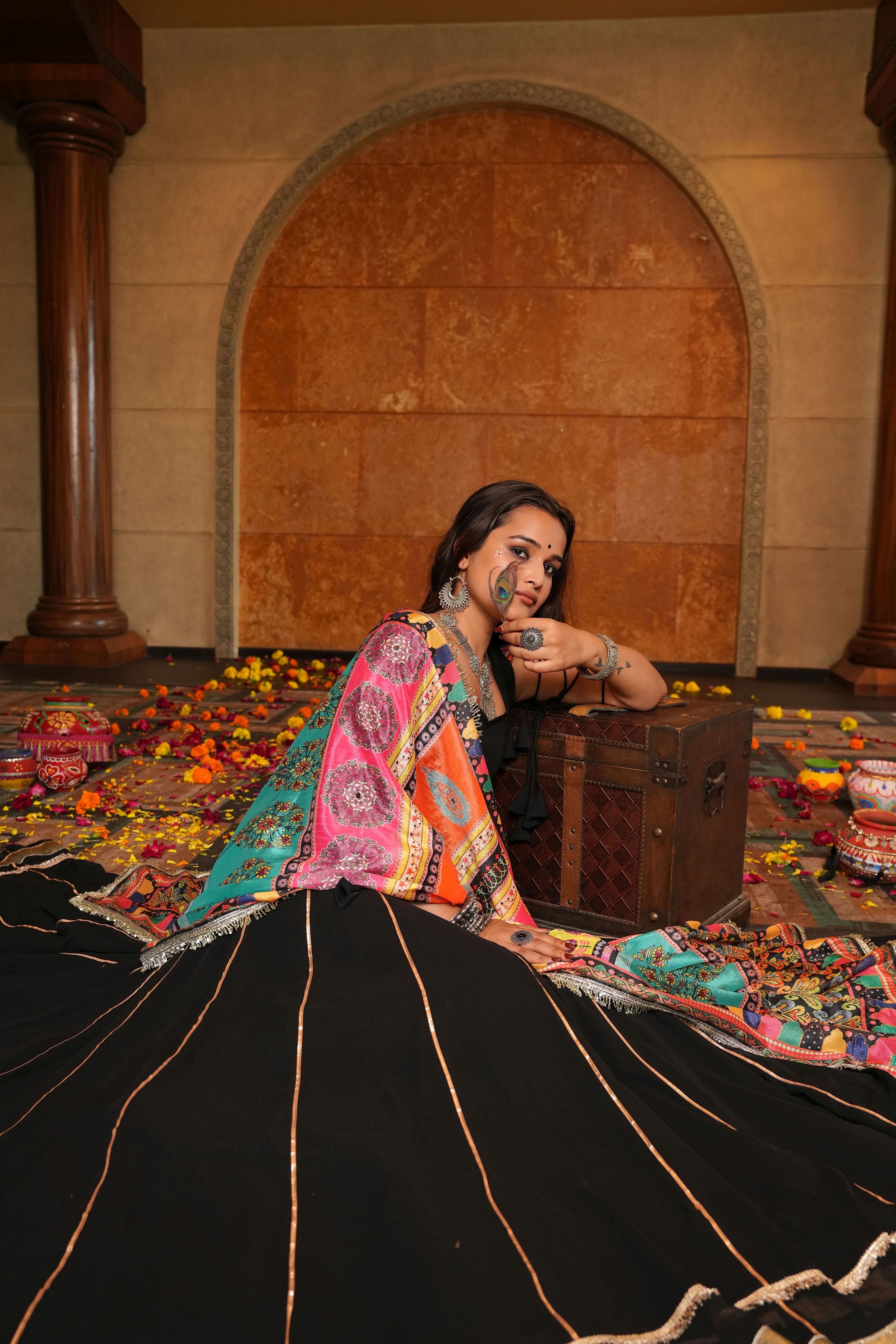 Black Georgette Embroidery Lehenga — alternate view