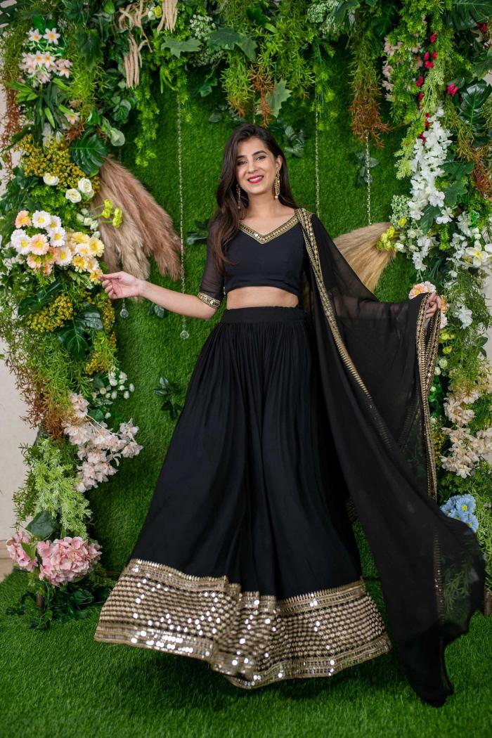Black Georgette Lehenga Choli