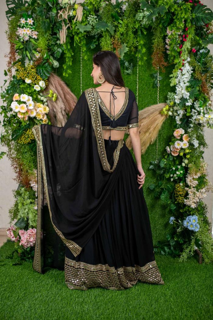 Black Georgette Lehenga Choli — alternate view