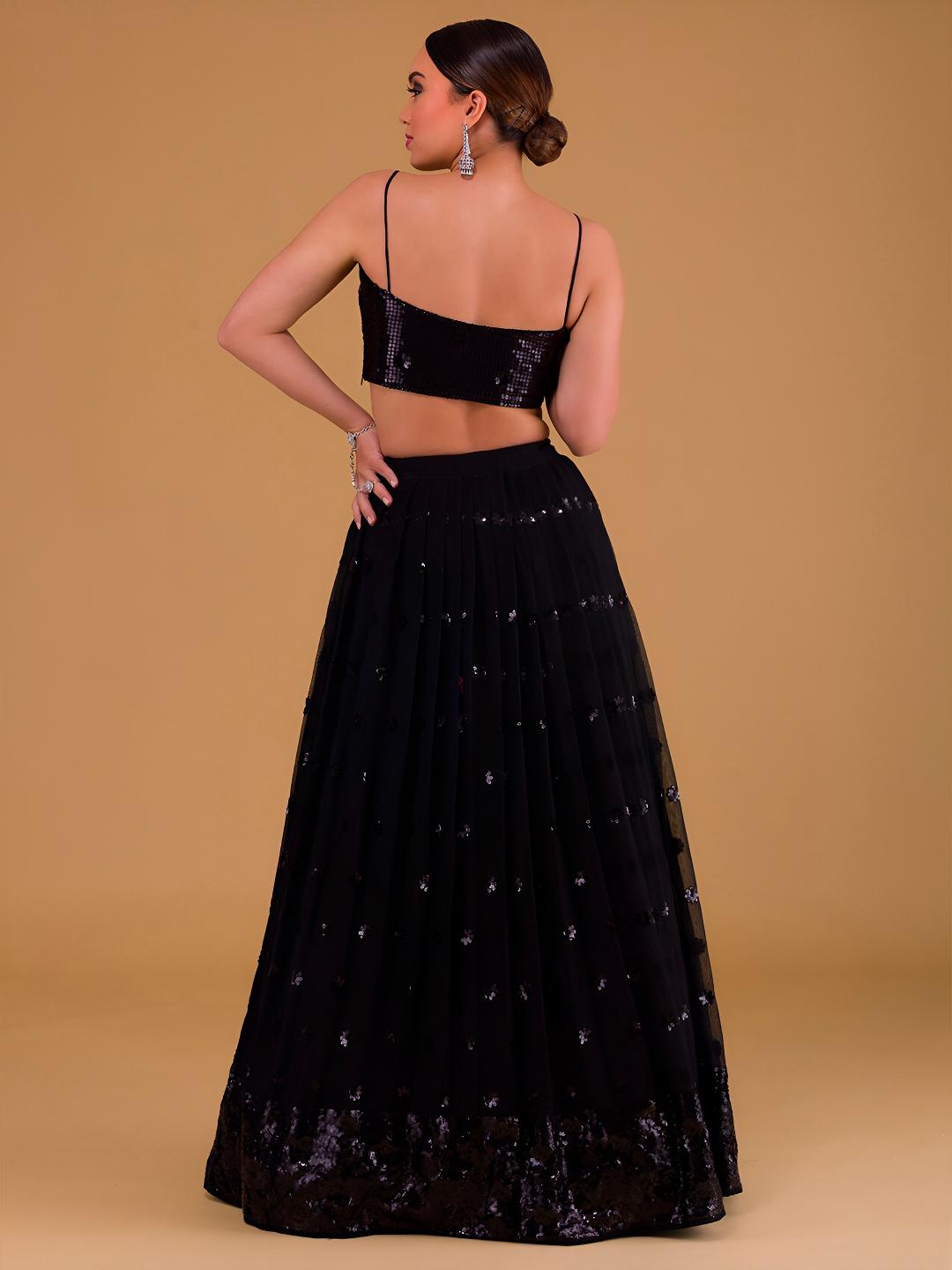 Black Georgette Lehenga Choli — alternate view