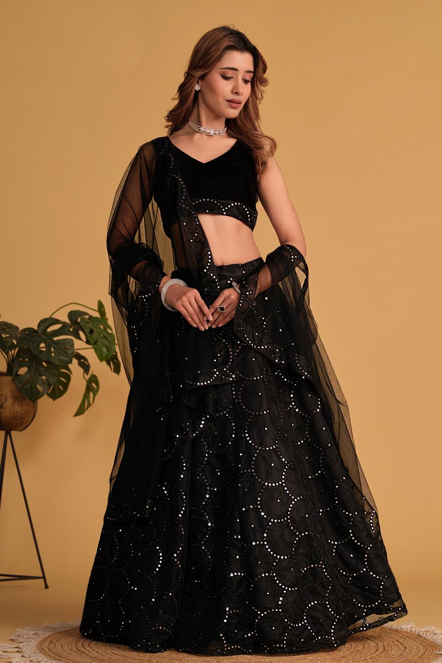 Black Georgette Lehenga Choli