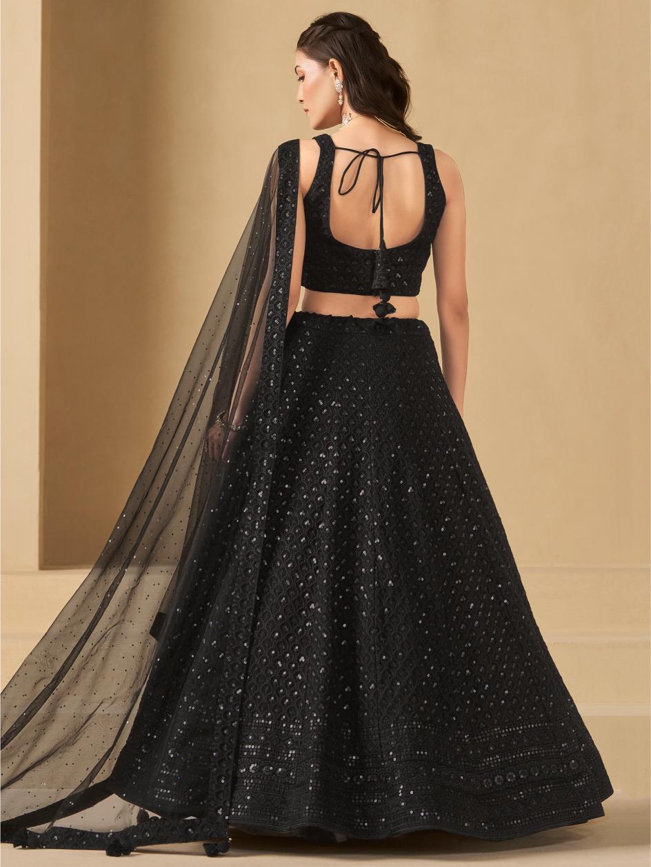 Black Georgette Lehenga Choli — alternate view