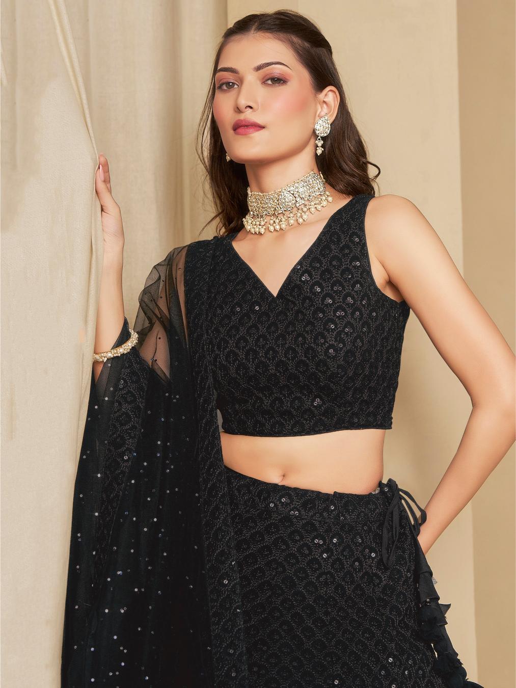Black Georgette Lehenga Choli