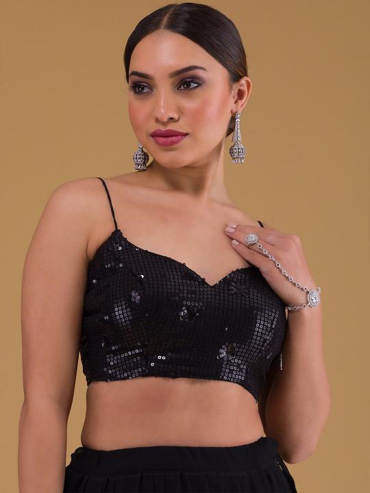 Black Georgette Party Wear Lehenga