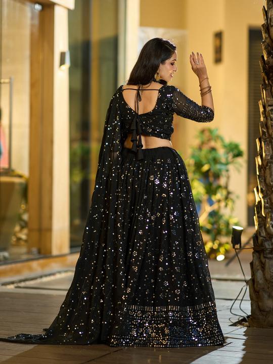Black Georgette Party Wear Lehenga — alternate view