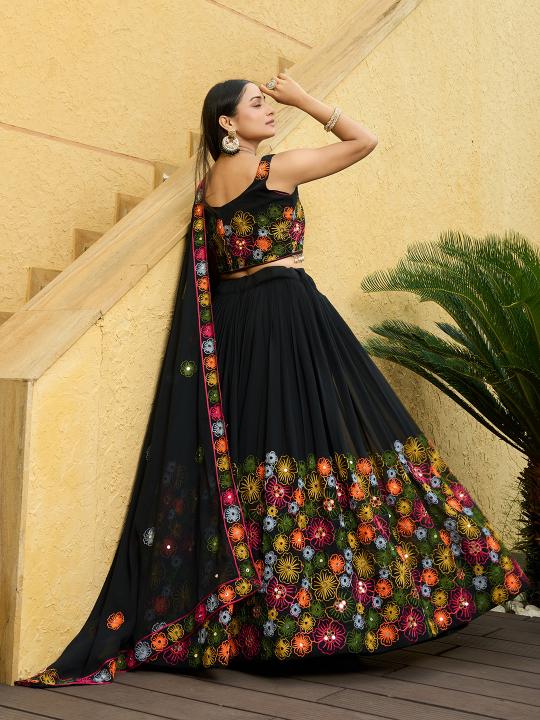 Black Georgette Party Wear Lehenga — alternate view