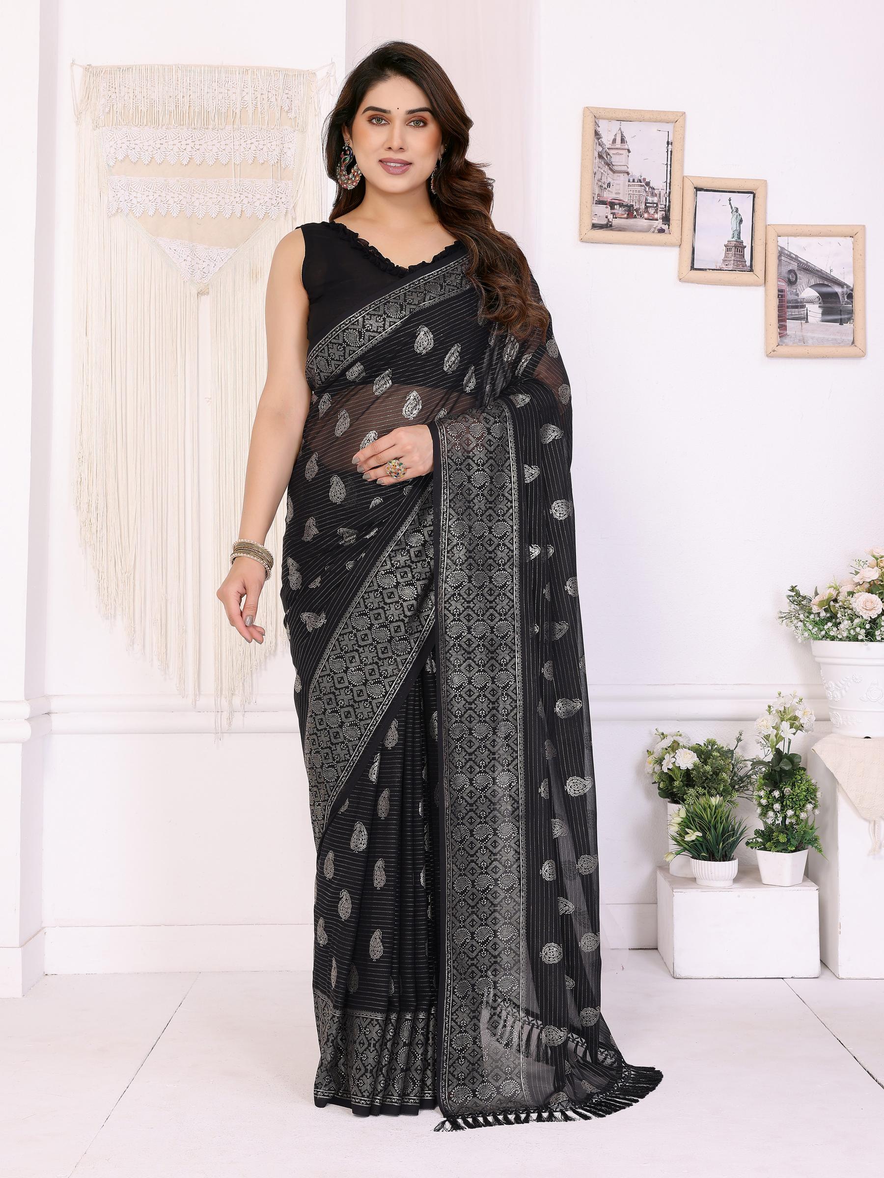 Black Georgette Saree