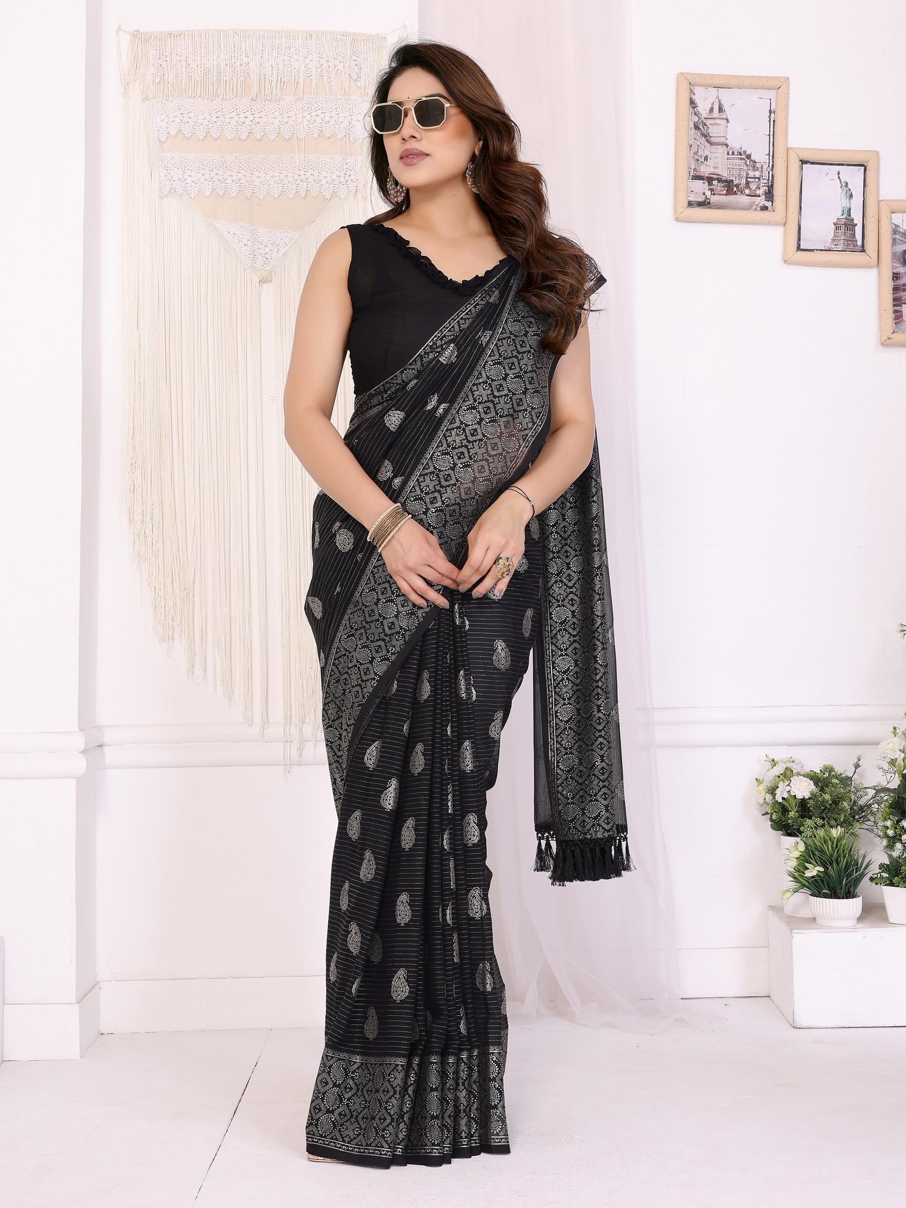 Black Georgette Saree