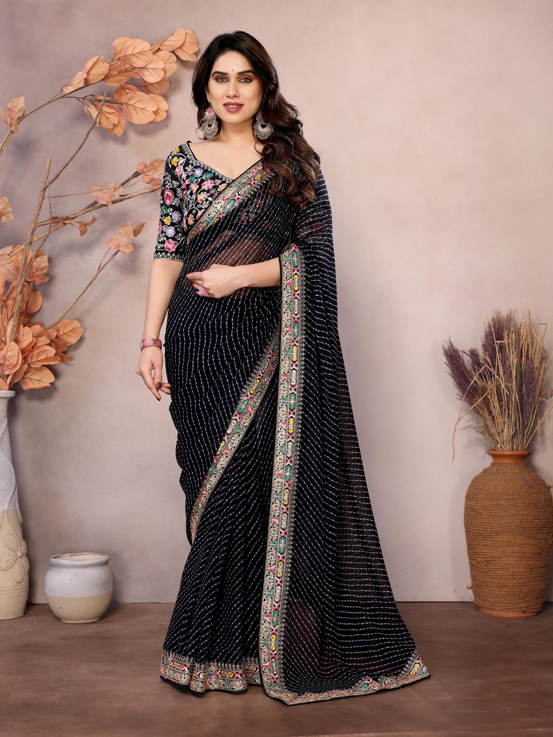 Black Georgette Saree