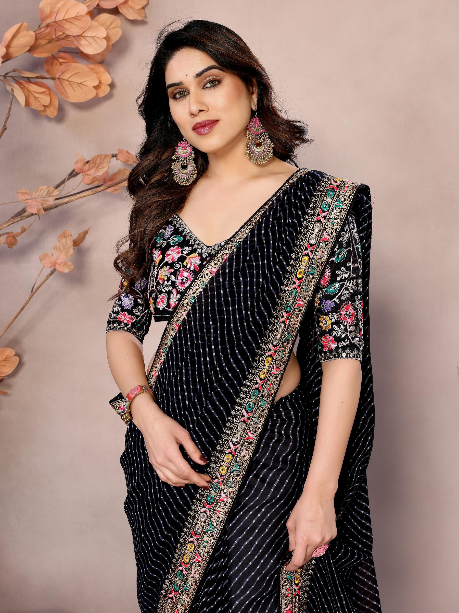 Black Georgette Saree