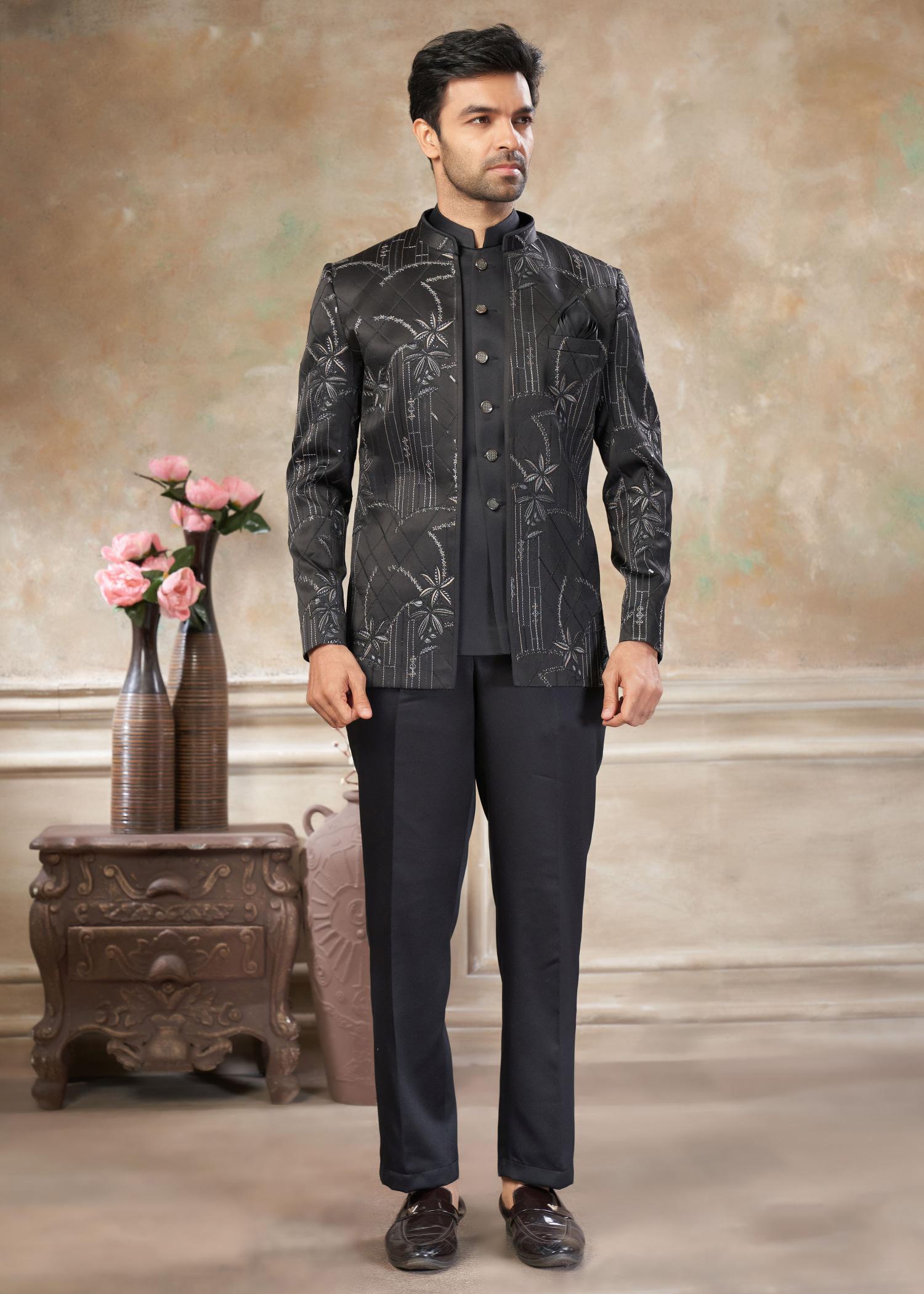 Black Indo-Western Sherwani suit