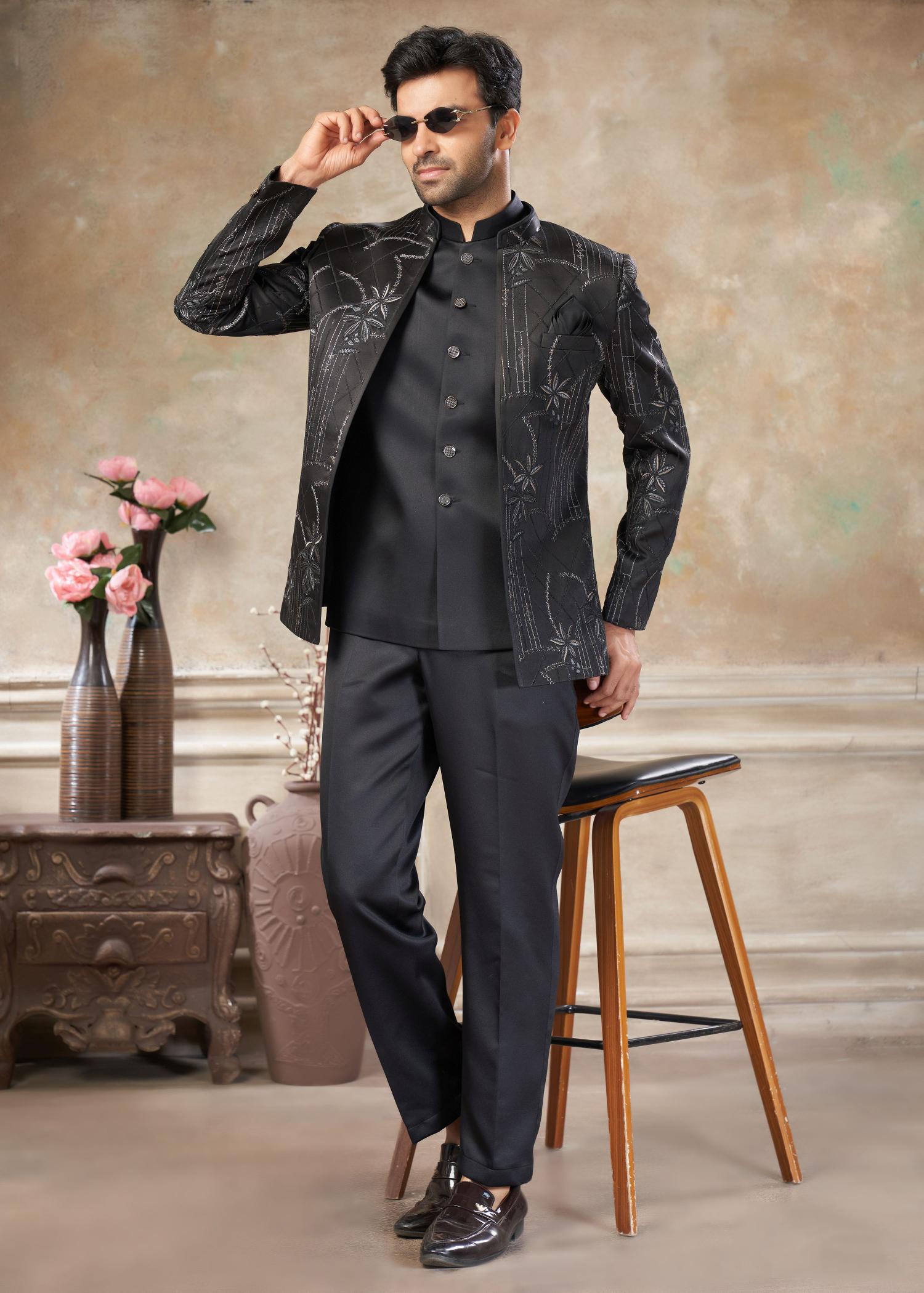 Black Indo-Western Sherwani suit