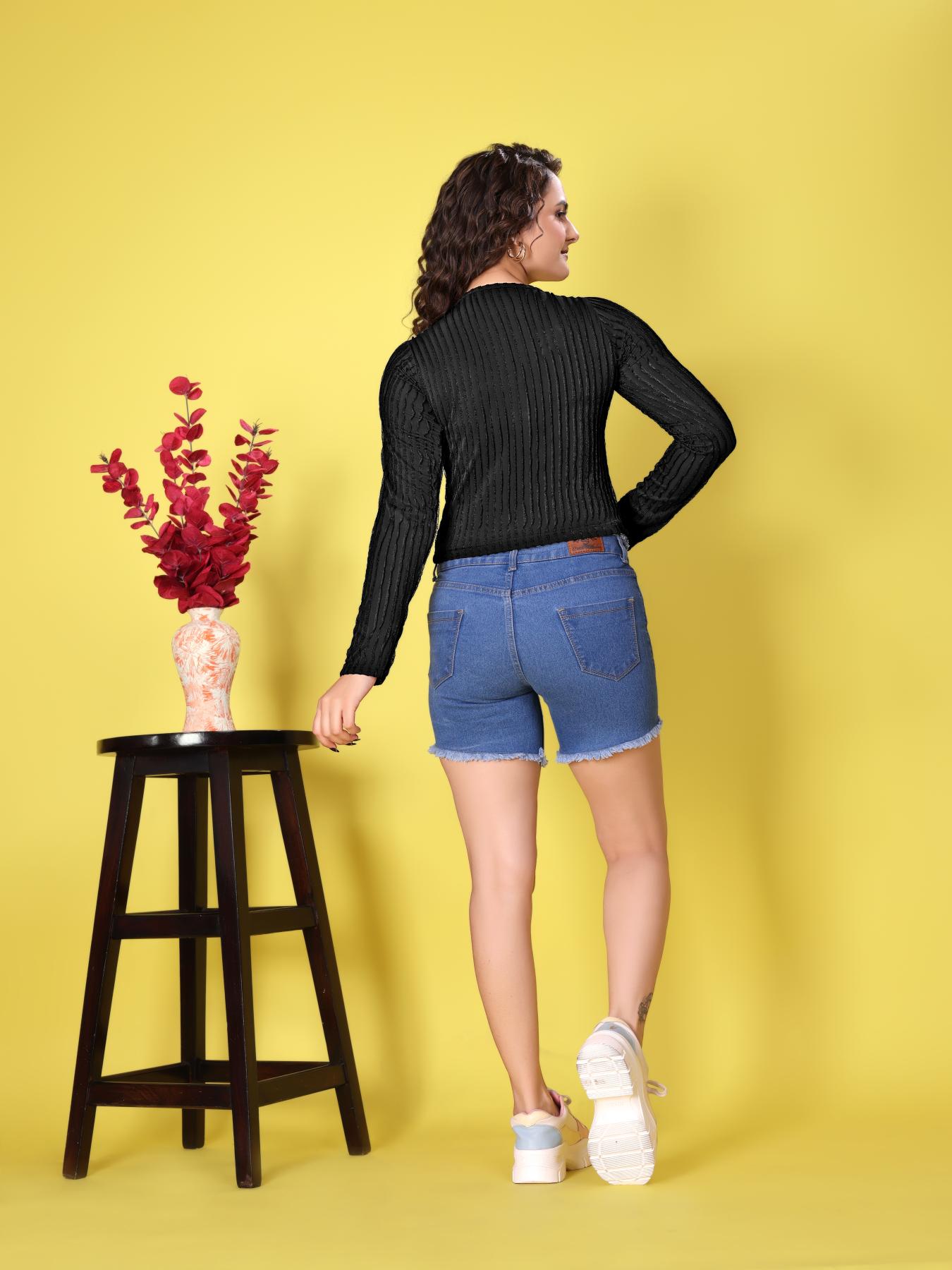Black Knitted Women’s Tank Top — alternate view
