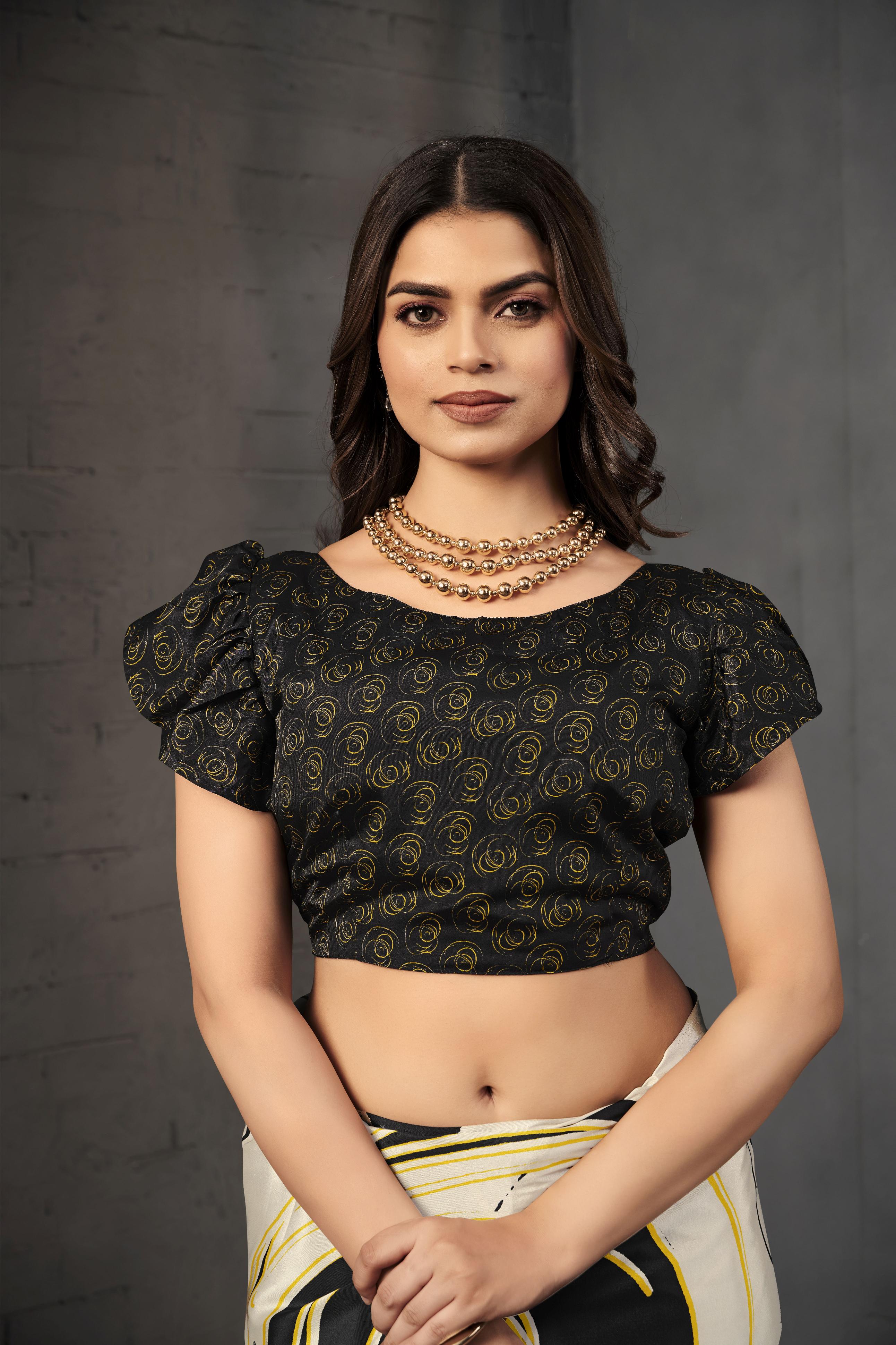 Black Malai Crepe Silk Saree