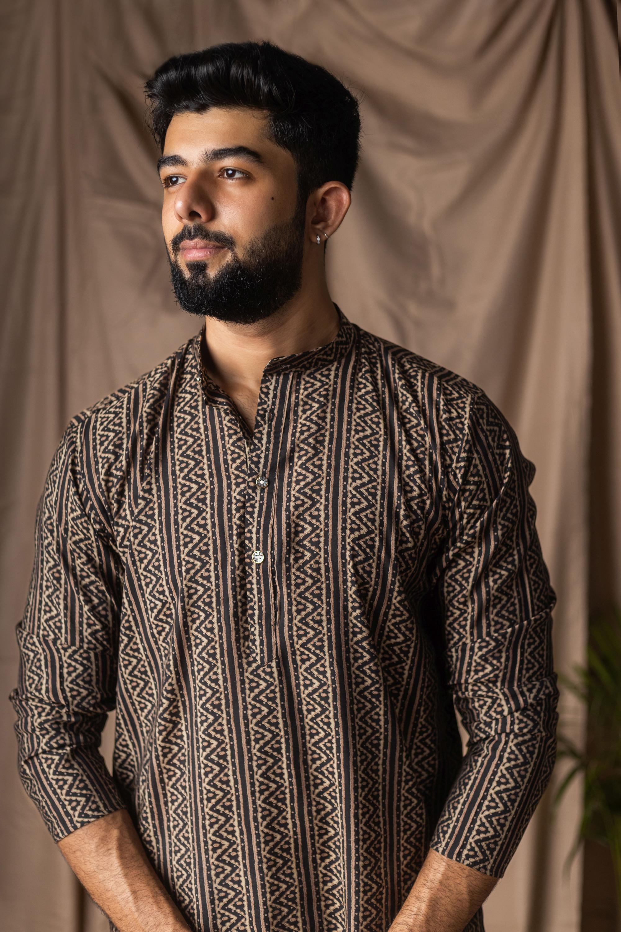 Black Modal Silk Kurta Payjama — alternate view