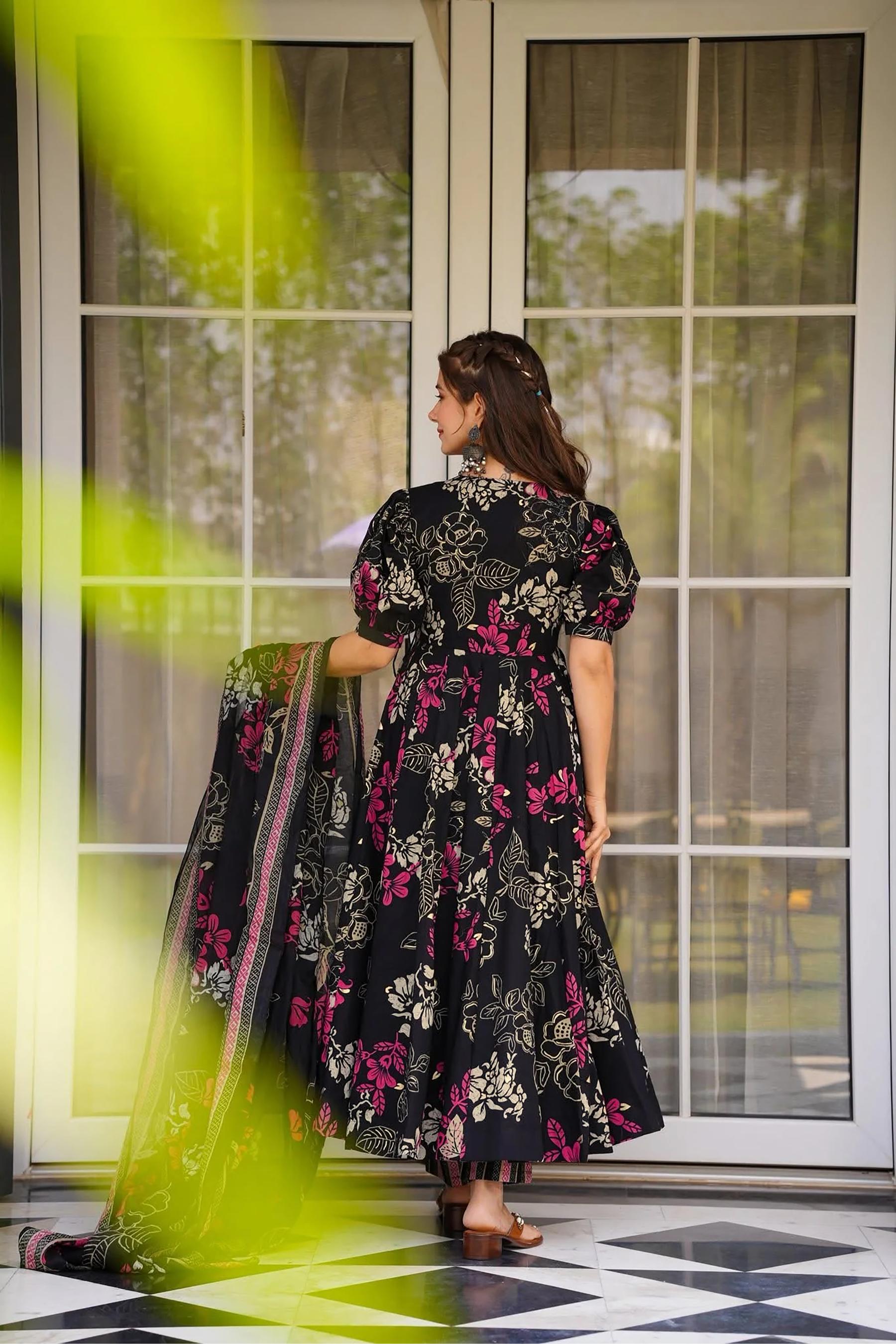 Black Muslin Readymade Suits — alternate view
