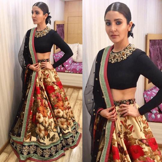 Black N Red Art Silk Printed Embroidered Lehenga Choli — alternate view