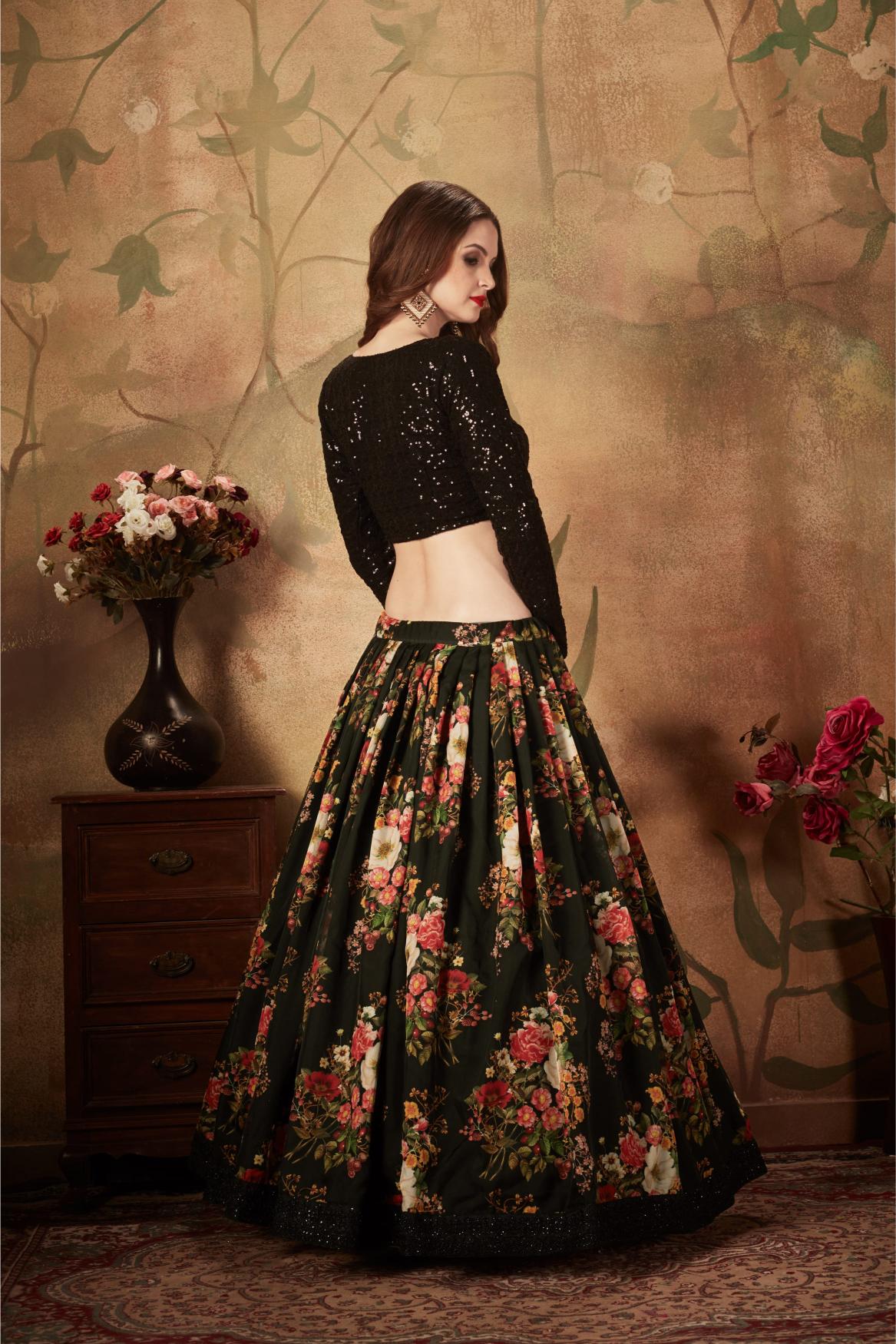 Black Organza Lehenga Choli — alternate view