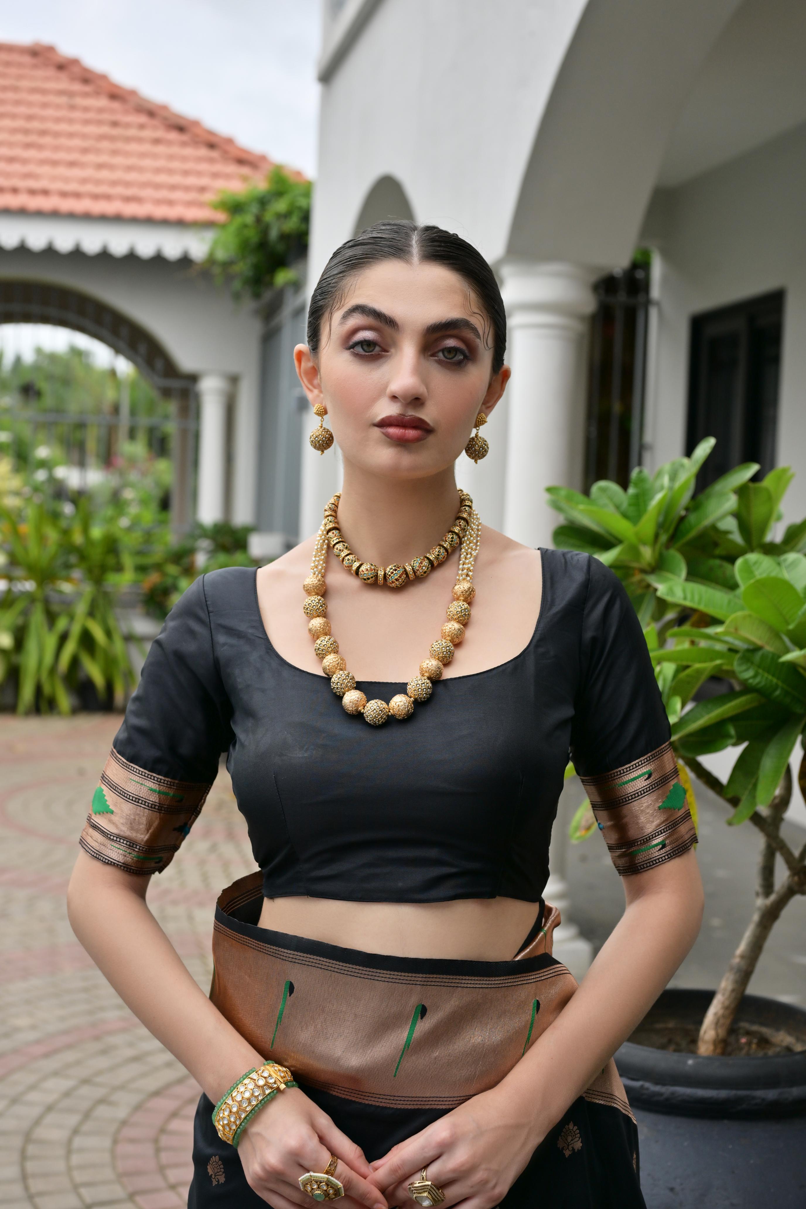 Black Paithani Woven Designer Banarasi Silk Saree