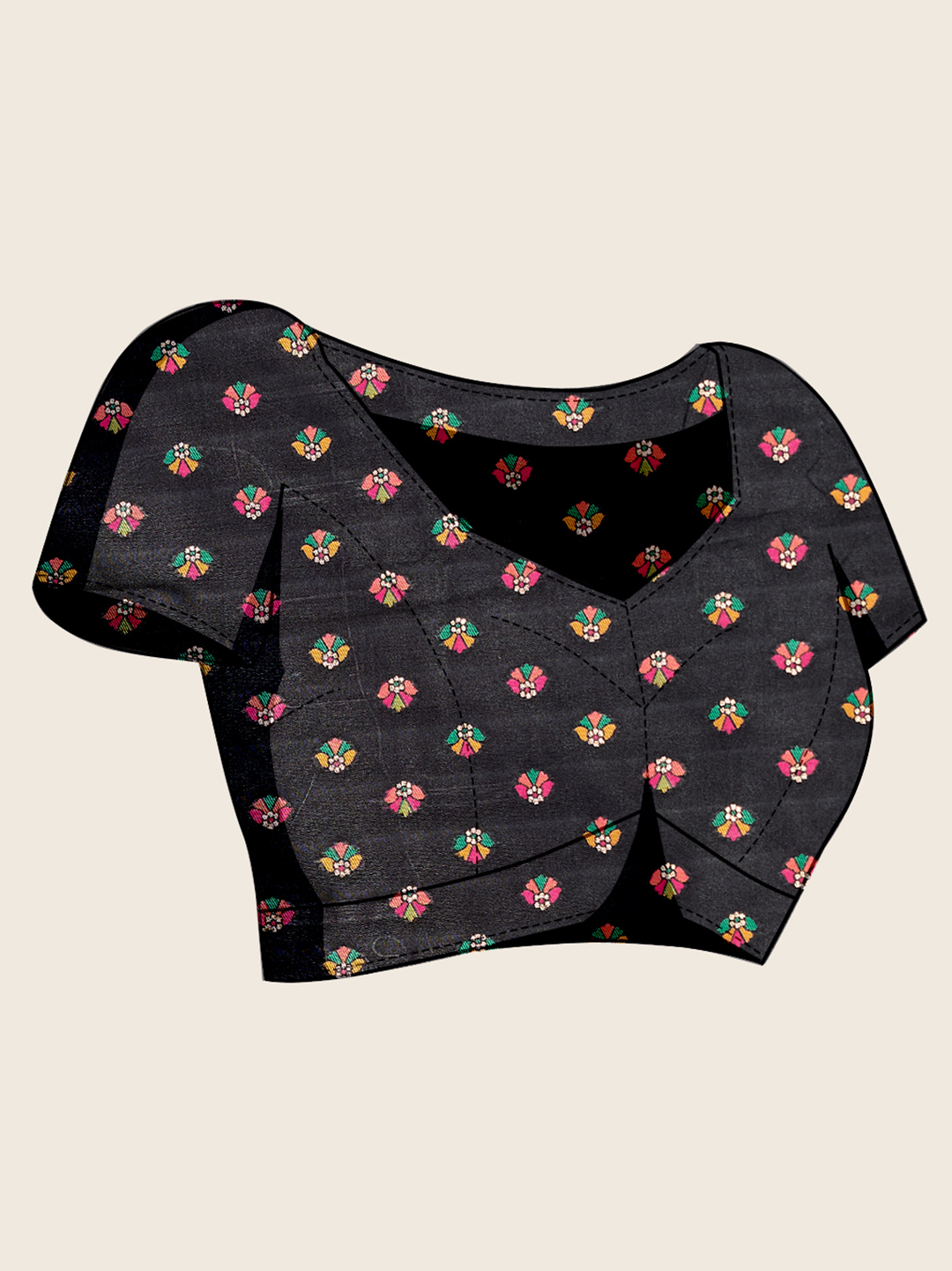 Black Pashmina Silk Meenakari Designer Saree