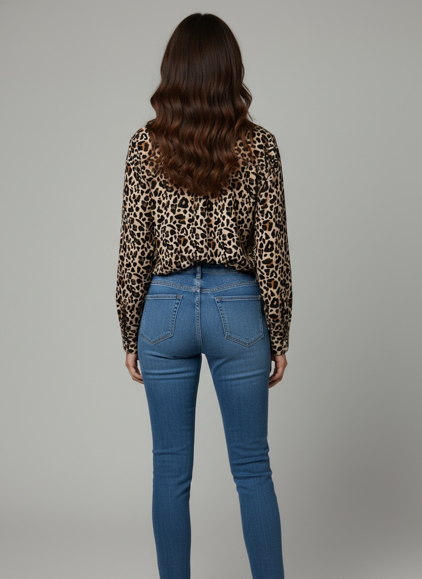 Black Printed Crepe Classic Classic Shirt — alternate view