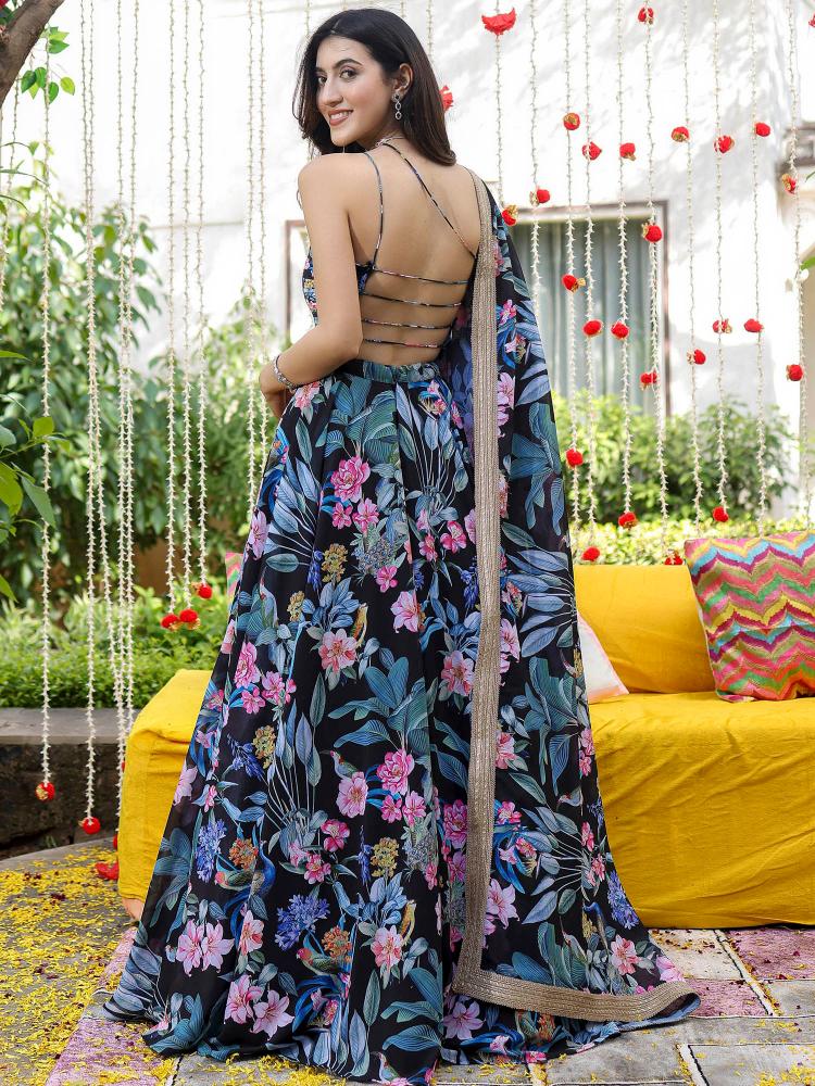 Black Printed Lehenga — alternate view