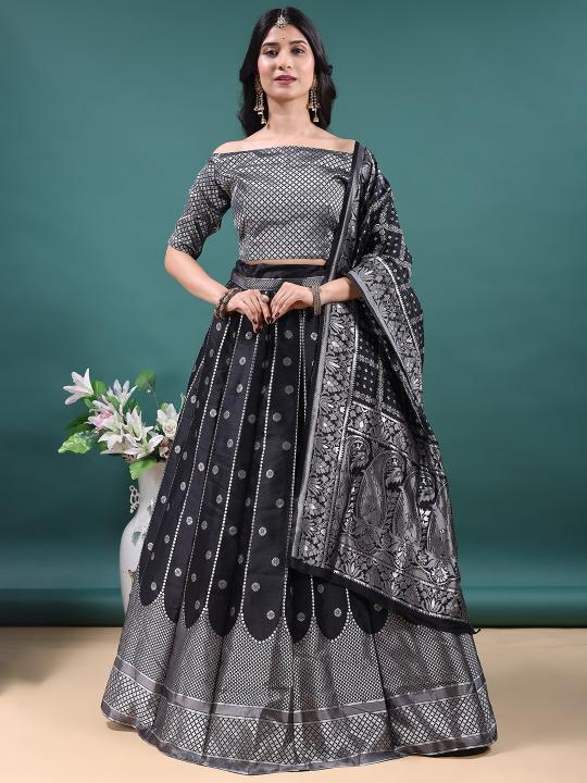 Black Royal Jacquard Lehenga Choli