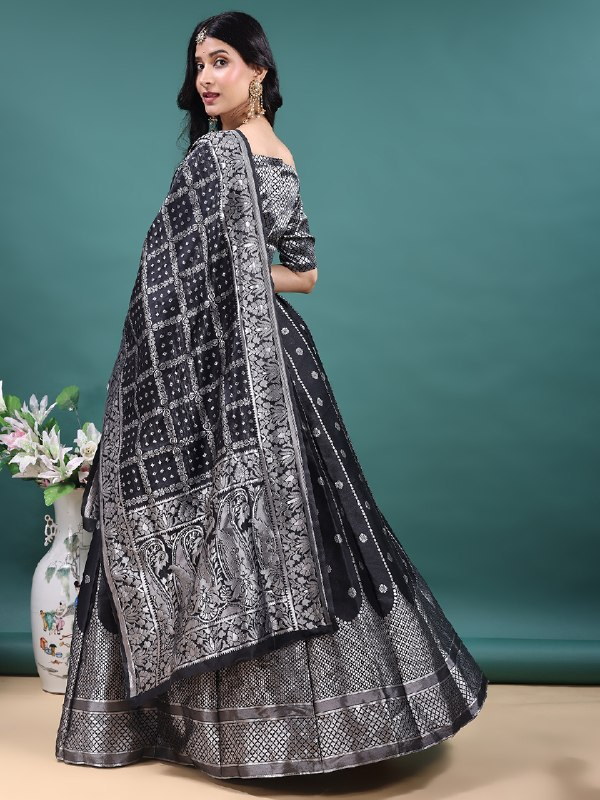 Black Royal Jacquard Lehenga Choli — alternate view