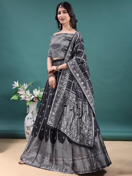 Black Royal Jacquard Lehenga Choli