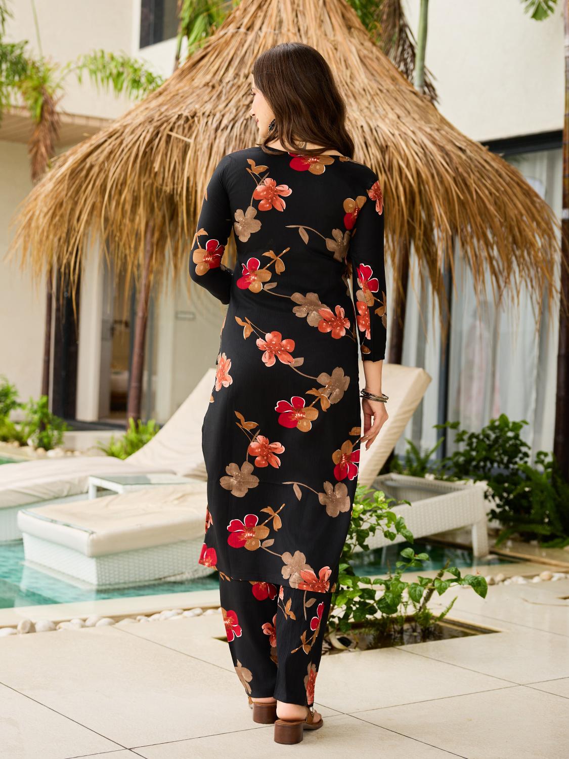 Black Silk Blend Salwar Suit — alternate view