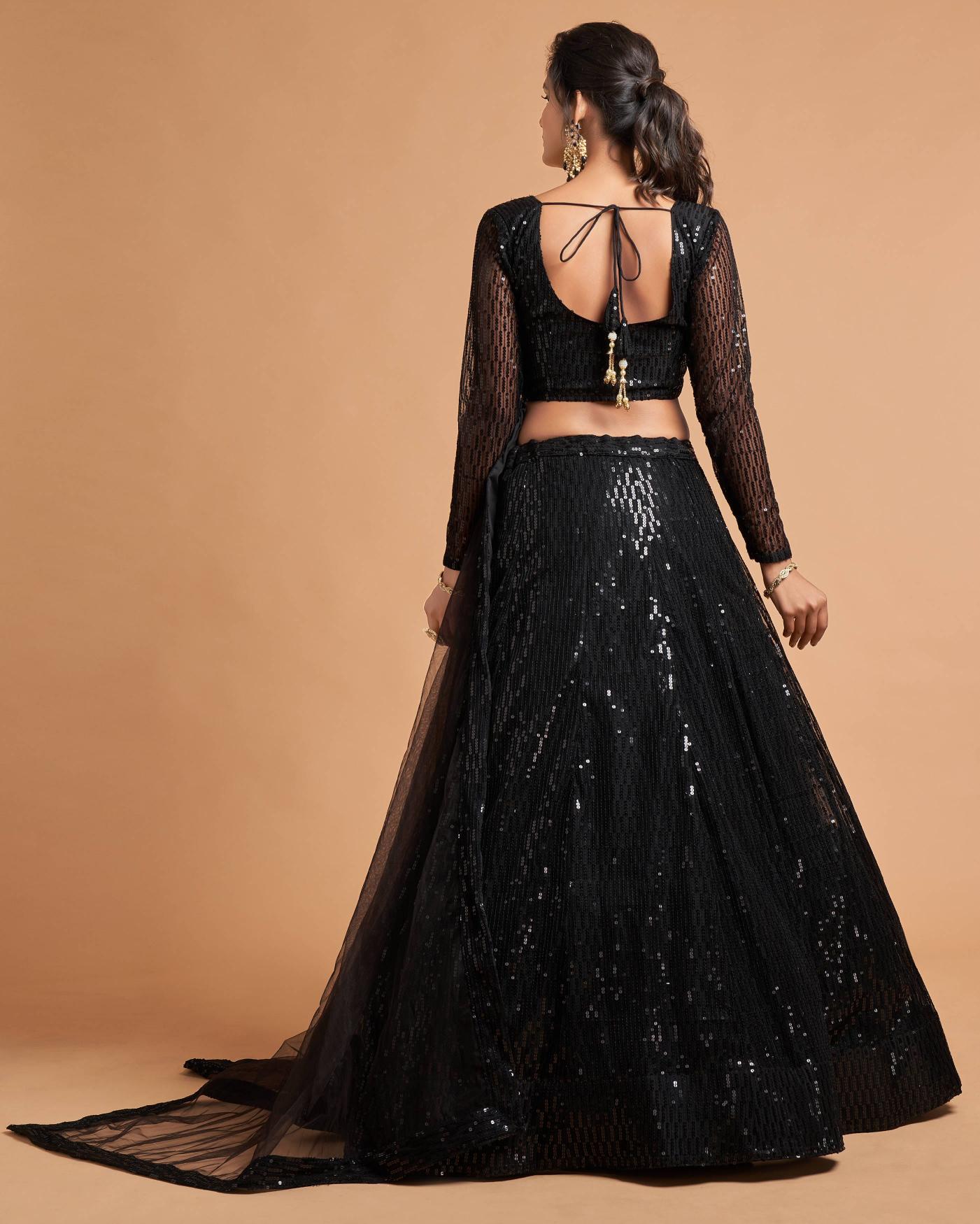 Black Soft Net Lehenga Choli — alternate view