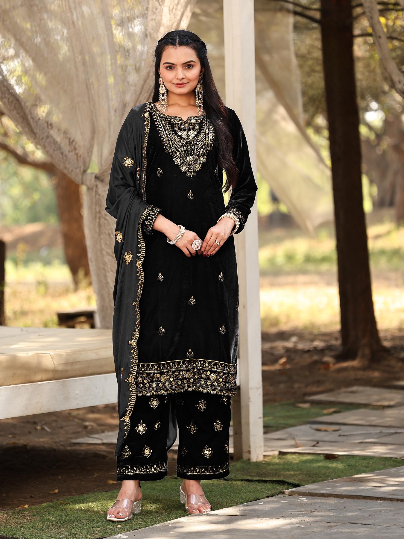 Black Velvet Party Wear Suit