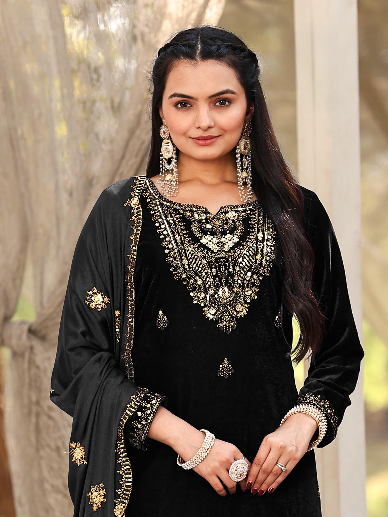 Black Velvet Party Wear Suit