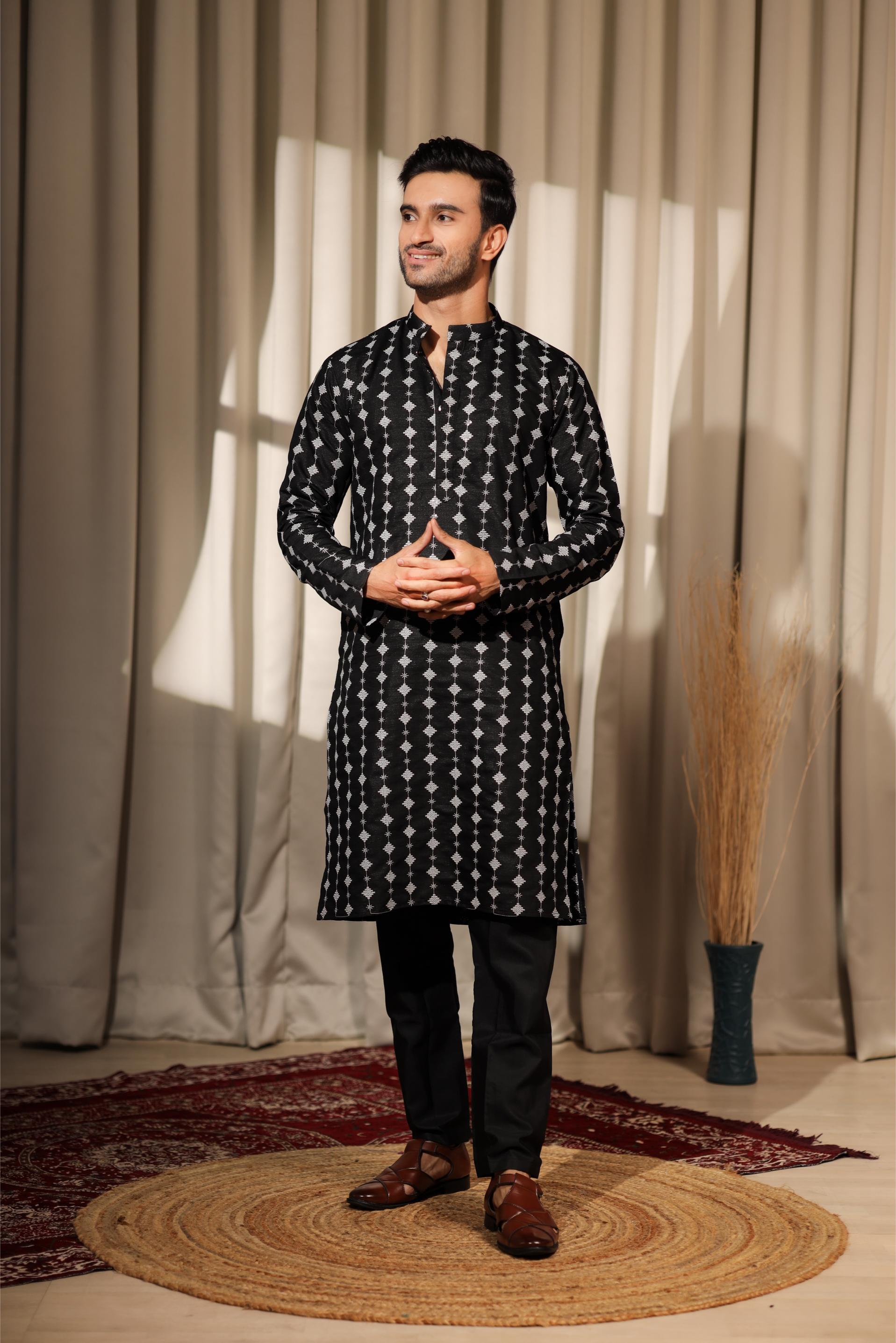 Black Viscose Kurta Payjama