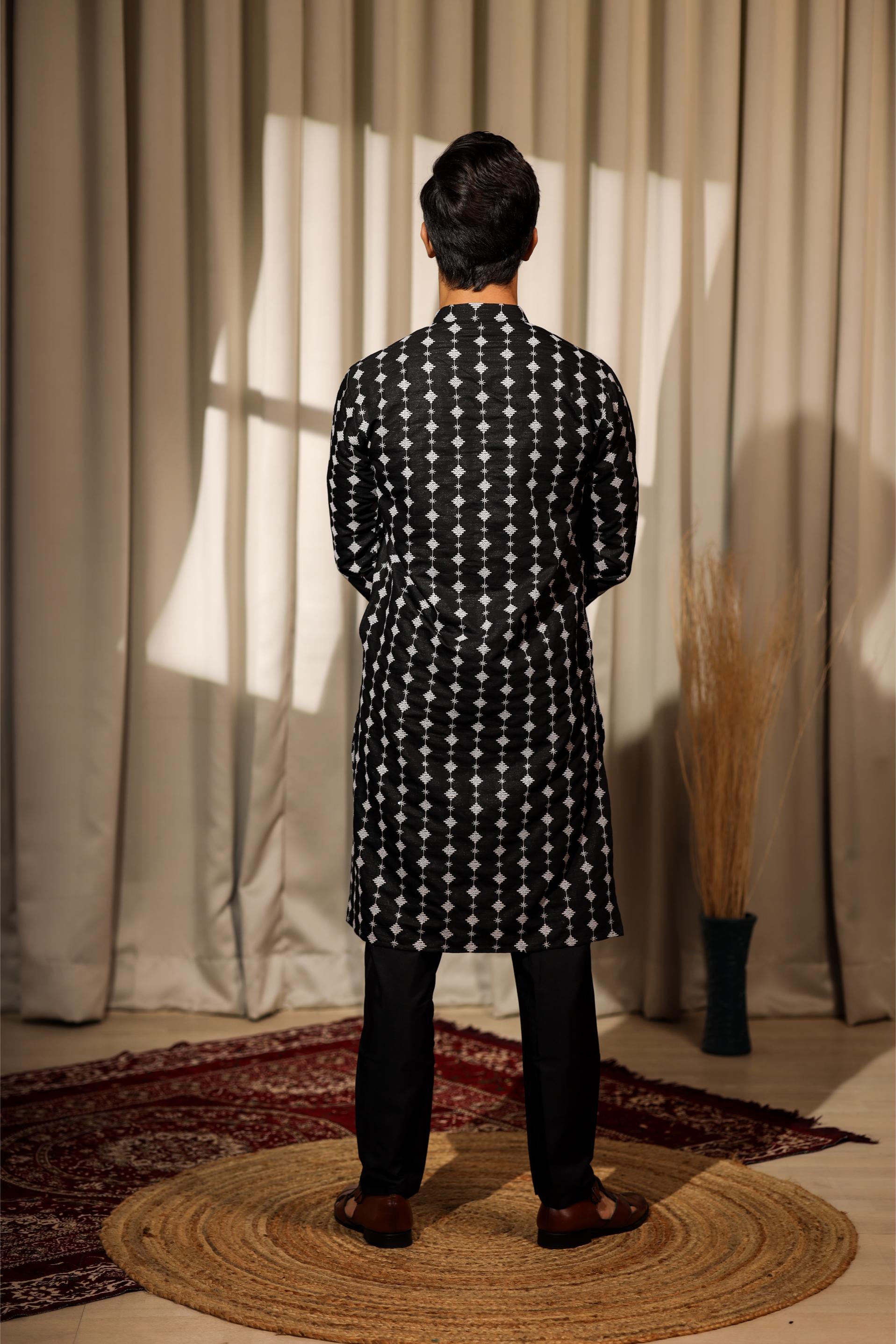 Black Viscose Kurta Payjama