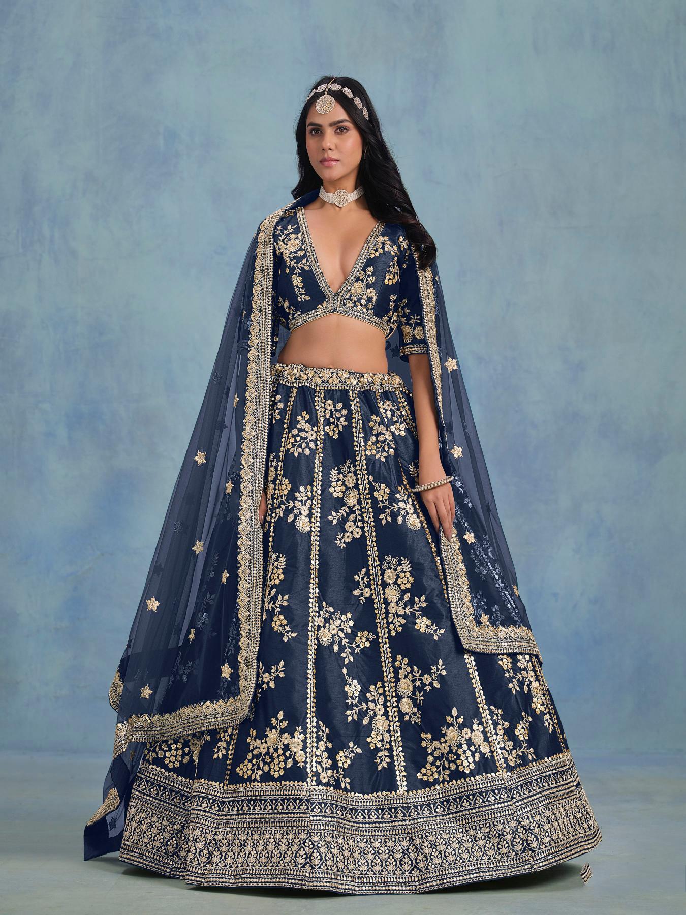 Blue Art Silk Lehenga