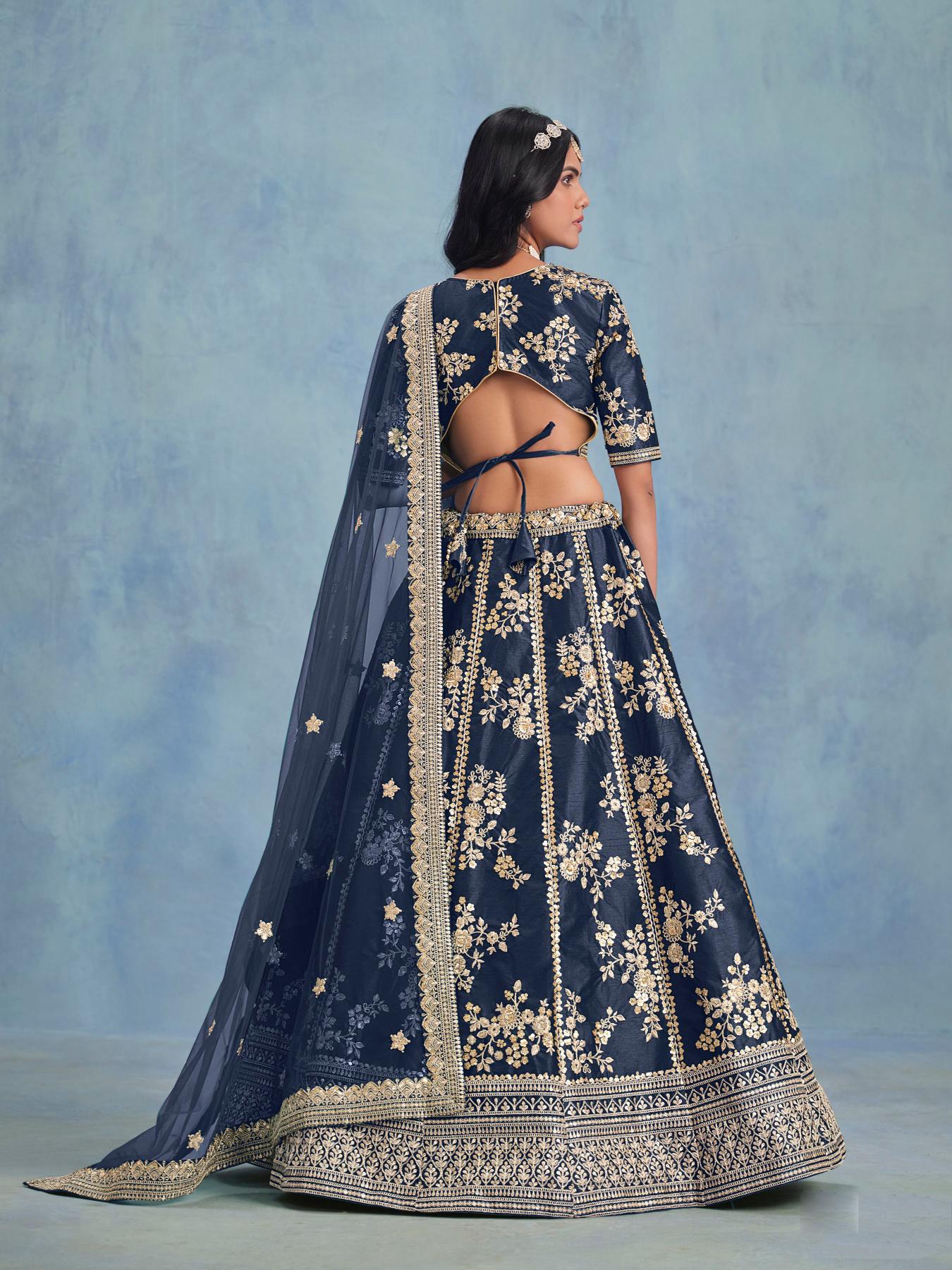 Blue Art Silk Lehenga — alternate view
