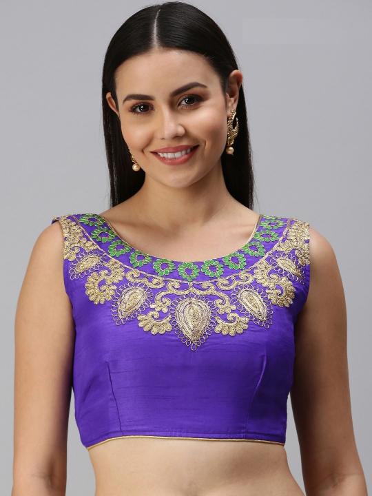 Blue Art Silk Readymade Blouse