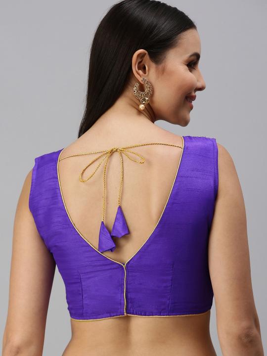 Blue Art Silk Readymade Blouse — alternate view