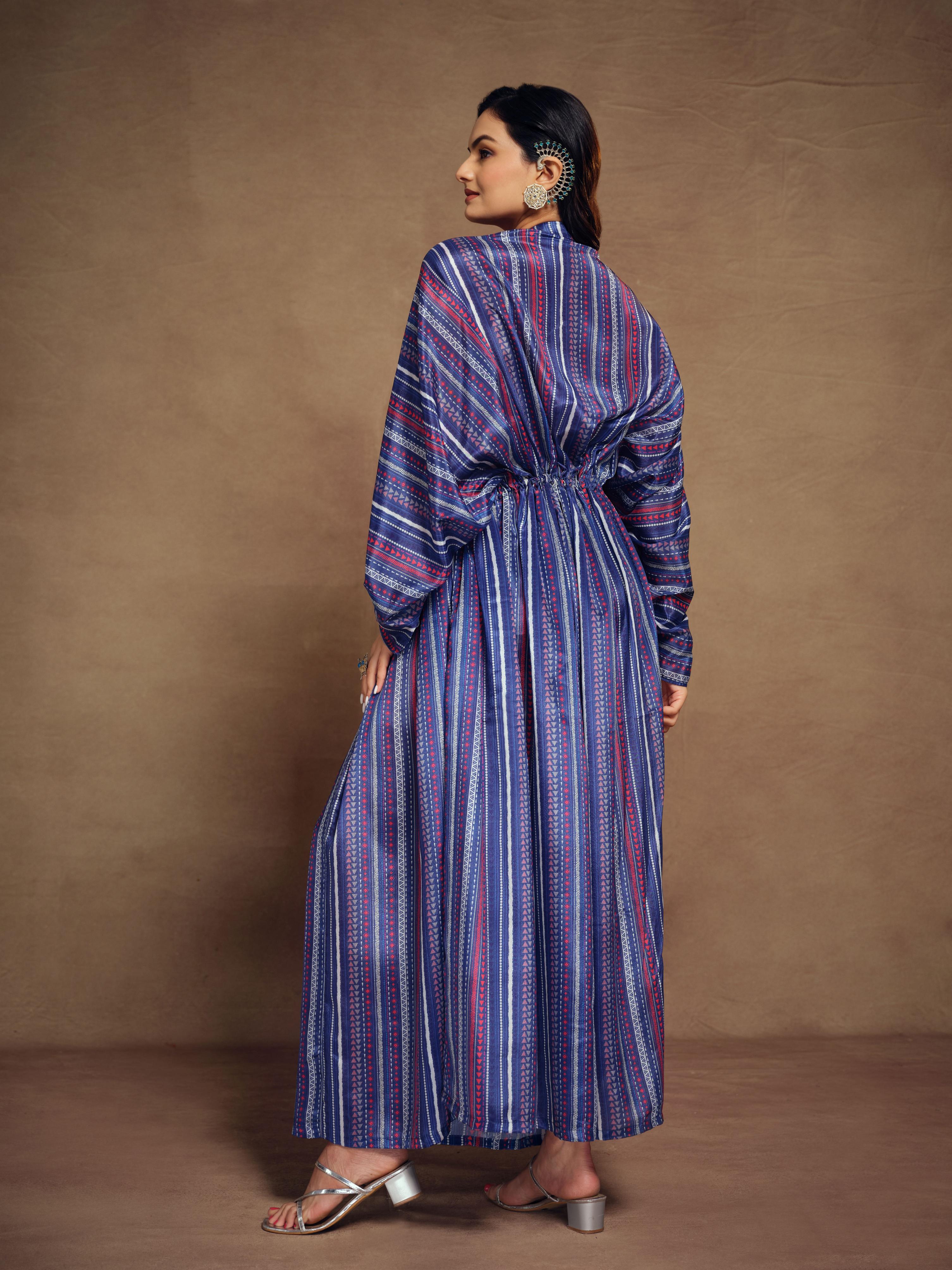 Blue Art Silk Western Readymade Dress