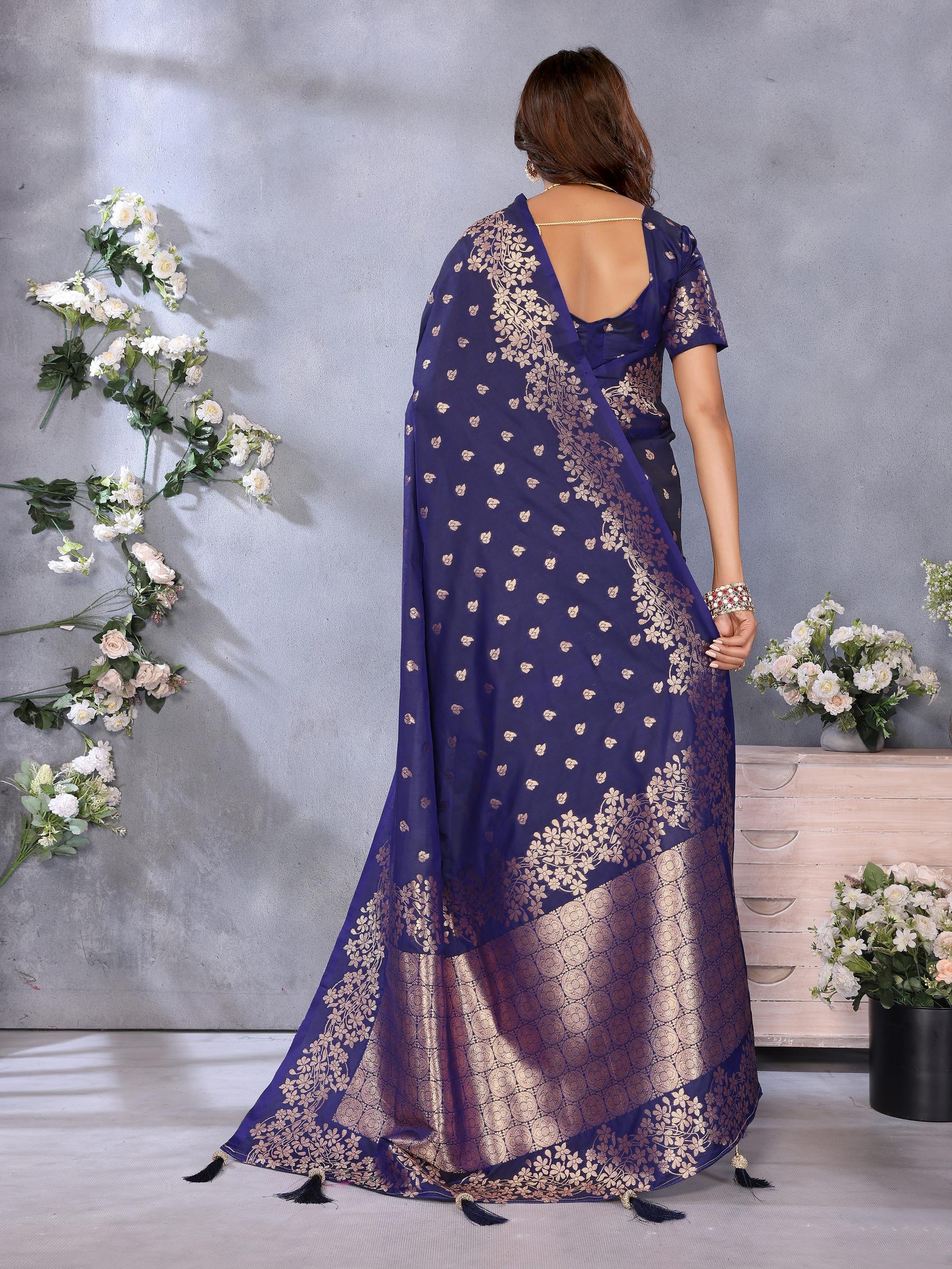 Blue Banarasi Silk Saree — alternate view
